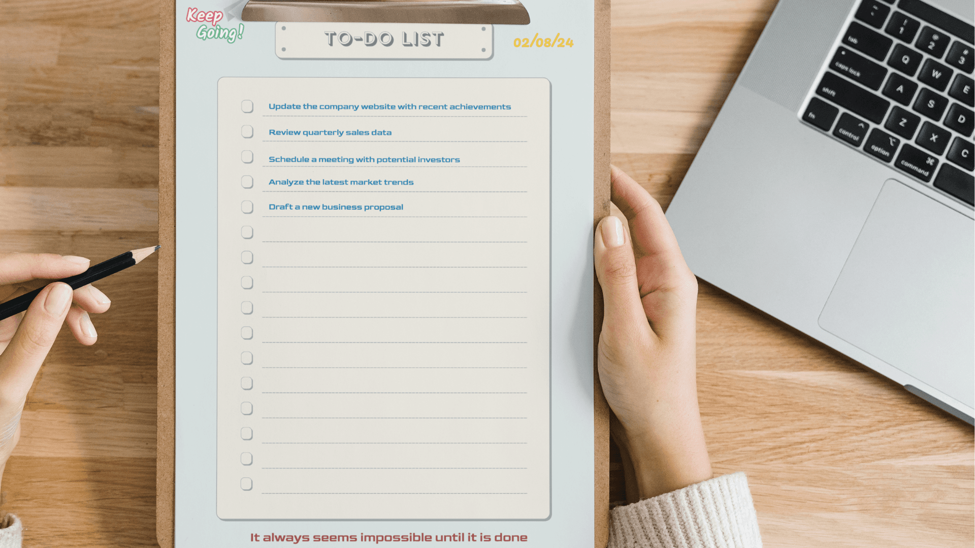 Image with daily schdule printed out